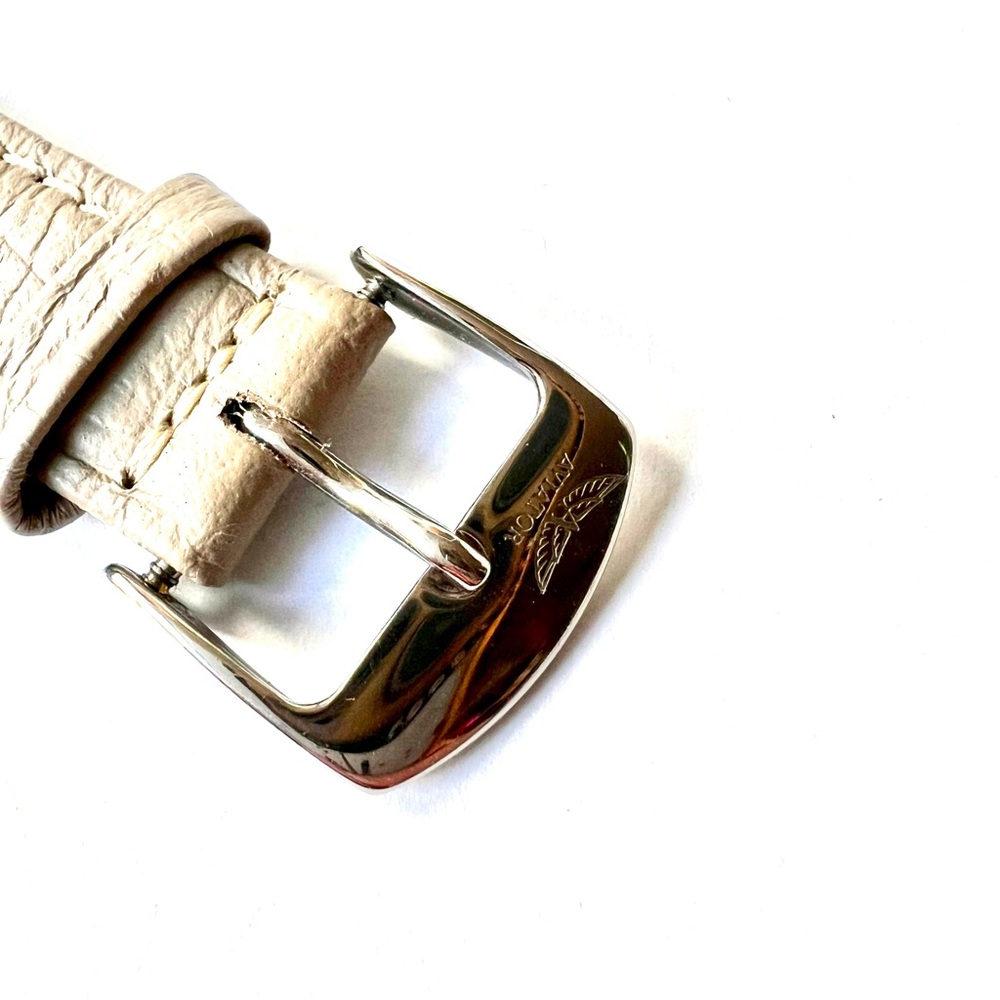 AVIATOR Diamond MOP Dial Quartz 34mm Steel Watch Original Buckle - Picture 6 of 6